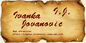 Ivanka Jovanović vizit kartica